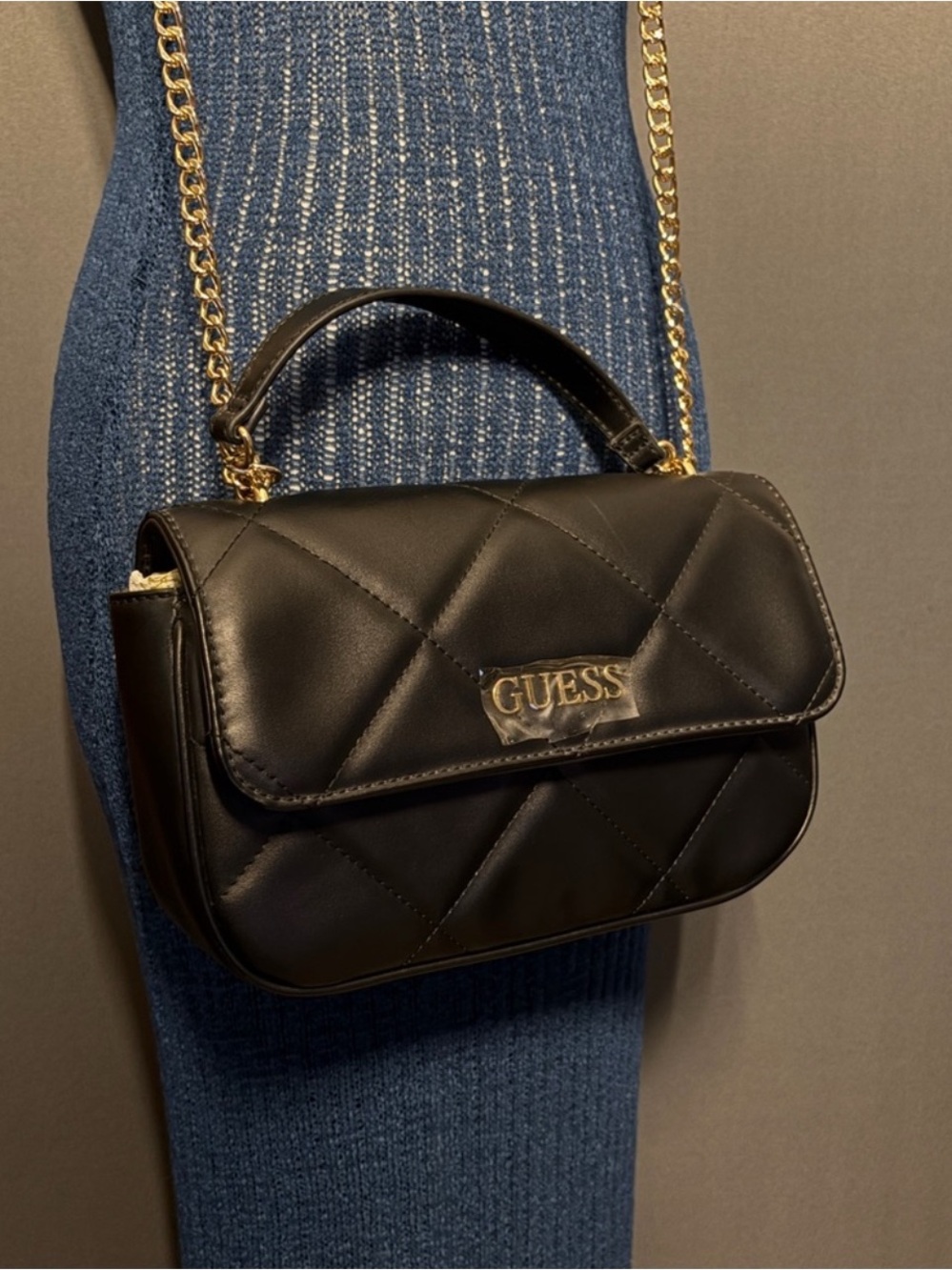 Guess NWT Black Quilted Crossbody Bag - Picture 2 of 12